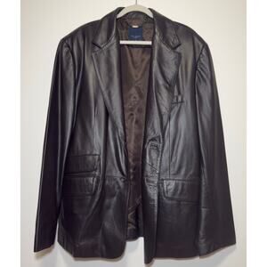 TED BAKER LONDON Leather Blazer Modern Dapper Old Money Sartorial Flair Size 66